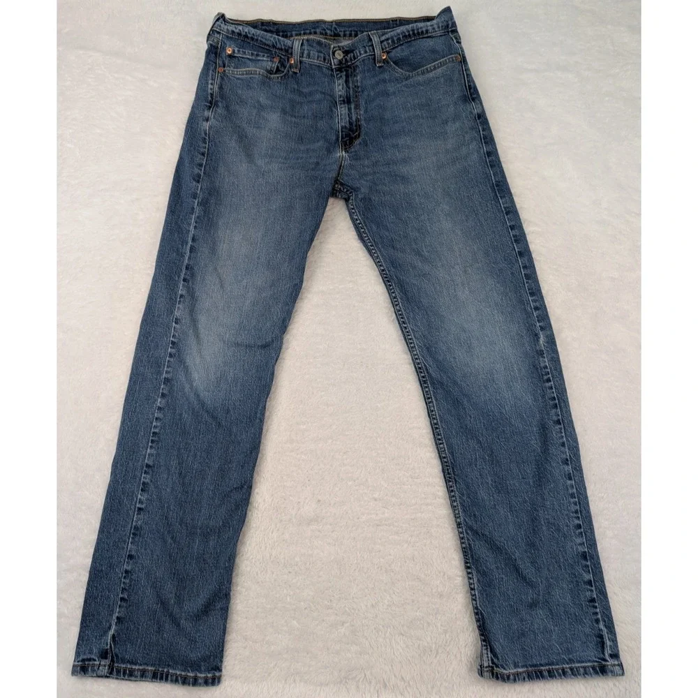Levi's 505 Regular Fit Jeans Mens 38x34(32) Straight Leg Med Wash Blue